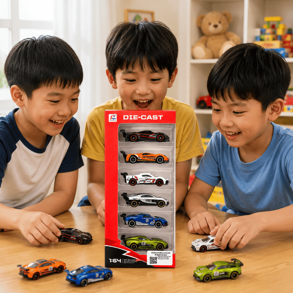 Bộ 6 Xe Đồ Chơi Mini Kim Loại Cao Cấp Die-Cast 1:64 Xe Đồ Chơi Cho Bé Trai Quà Tặng Cho Bé