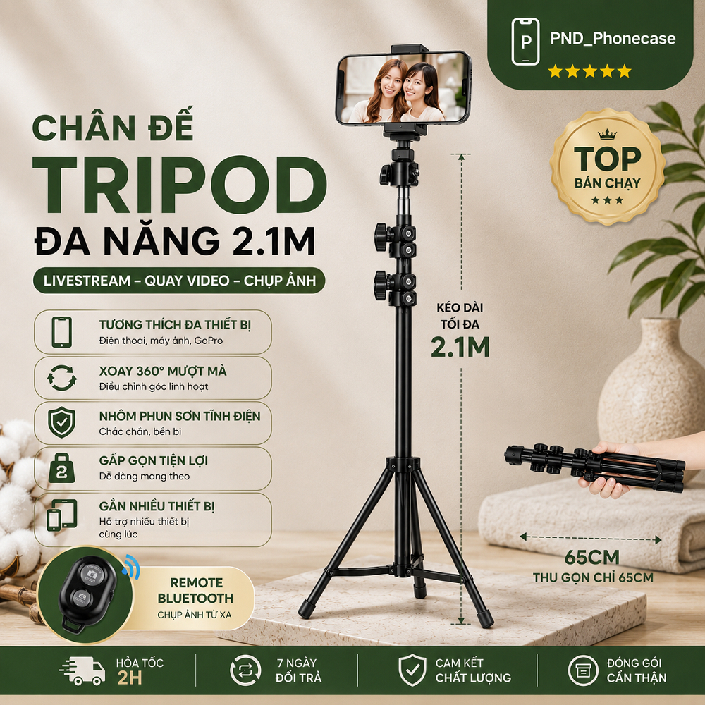 Giá Đỡ Điện Thoại tripod 3 chân và phụ kiện kẹp remote và Pin remote dùng để chụp ảnh livestream