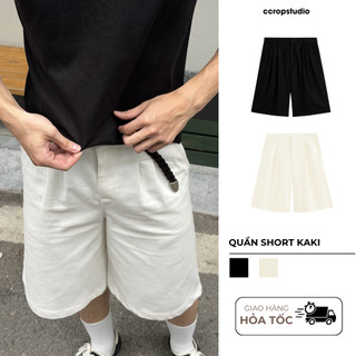 Quần Wide Leg short kaki nam nữ form rộng quần ống rộng cleanfit vibe - CCROPSTUDIO