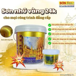 Sơn Nhũ Vàng 24k Thailand Cao Cấp gốc Acrylic dùng cho mọi chất liệu (Lon 1kg)