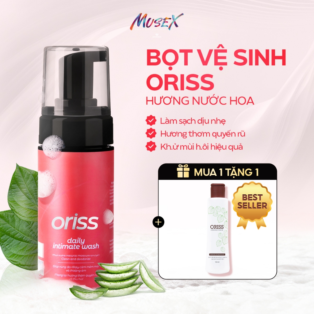 Dung dịch vệ sinh phụ nữ dạng bọt Oriss Daily Intimate Wash làm sạch dịu nhẹ 120ml