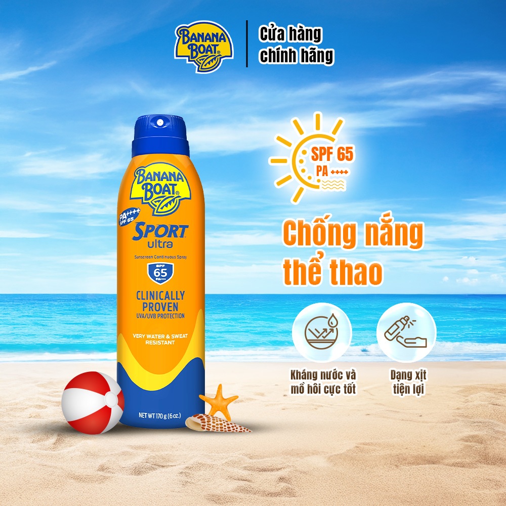 Chống Nắng Thể Thao Banana Boat Dạng Xịt Sport Ultra Spray - SPF65/170g