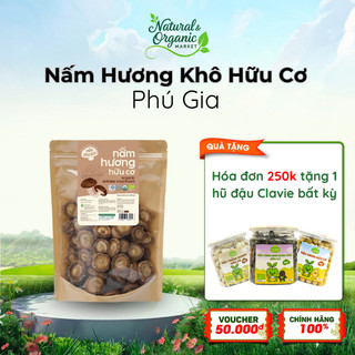 Nấm Hương Khô Hữu Cơ Phú Gia 100g Size M Thơm Tự Nhiên, Đậm Vị Dễ Chế Biến - Natural Market