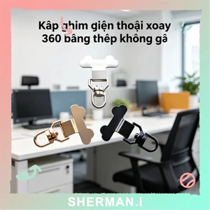 Dây đeo điện thoại bằng thép không gỉ kẹp xoay 360 độ dây treo kim loại-SN
