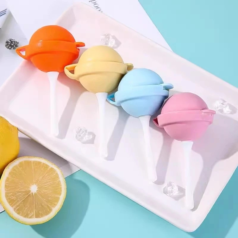 🌤️COD🌤️Mới kem kẹo mút khúc côn cầu trên băng khuôn silicone DIY nhà kem đông lạnh khuôn bóng