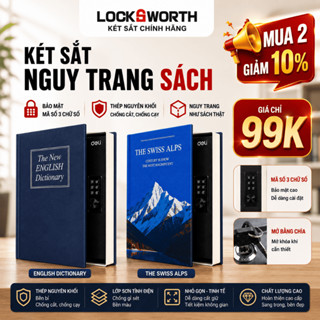 Két sắt Mini Hộp Đựng Tiền Hình Cuốn Quyển Sách LockSworthxDeli Khóa Cơ An Toàn Thiết Kế Ngụy Trang, Đựng Tiền & Giấy Tờ