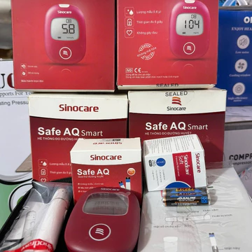Máy Đo Đường Huyết Safe AQ Smart SINOCARE VIETNAM Tặng kèm 50 Que thử Và 50 Kim