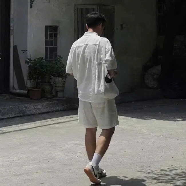 Áo Sơ Mi Cộc Tay Xanh Dương Chất Đũi Linen Siêu Mát Mùa Hè, Áo Cộc Tay Đi Làm Đi Chơi Halley A42