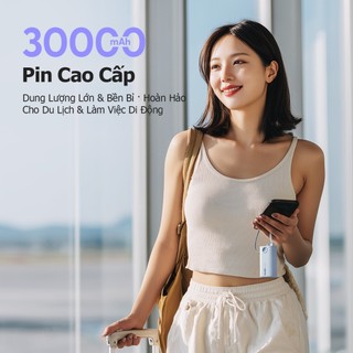 Handin Pin Sạc Dự Phòng 30000mAh 35W Cáp Type-C & Đầu L Tích Hợp Sạc Nhanh PD Màn Hình LED CCC Bảo Hành 24 Thán