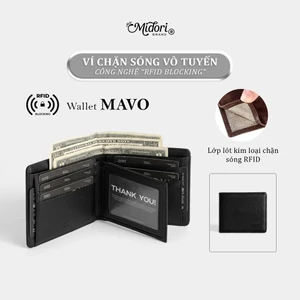 Ví Da PU MAVO Công Nghệ RFID BLOCKING Bóp Đựng Tiền Thẻ Nhiều Ngăn Cầm Tay | M STUDIO