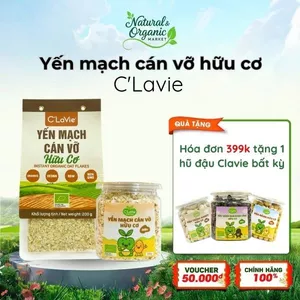 Yến Mạch Cán Vỡ Hữu Cơ C'LaVie 60g - Nấu Nhanh Tiện Lợi, Giàu Chất Xơ Hỗ Trợ Tiêu Hóa Cho Bé Ăn Dặm - Natural Market
