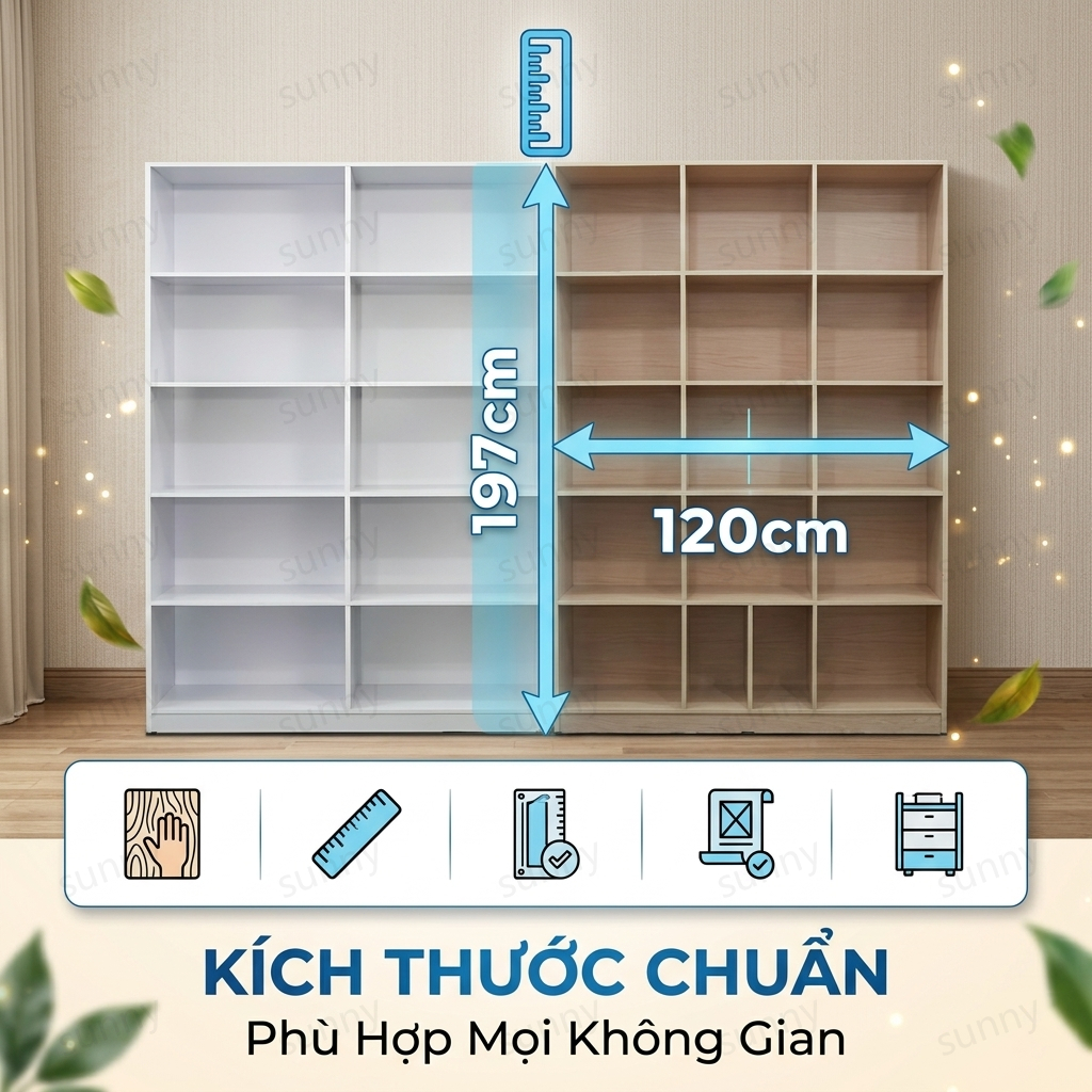 Kệ Gỗ, Tủ Module, Nhiều Tầng, Đa Kích Thước, Hợp Phòng Khách, Phòng Làm Việc, Lưu Trữ Gọn Gàng