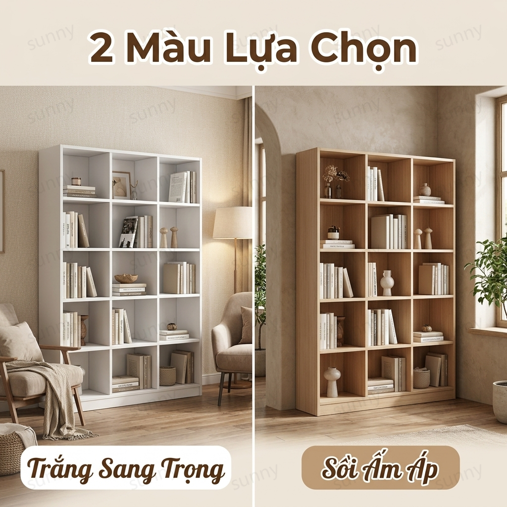 Kệ Gỗ, Tủ Module, Nhiều Tầng, Đa Kích Thước, Hợp Phòng Khách, Phòng Làm Việc, Lưu Trữ Gọn Gàng