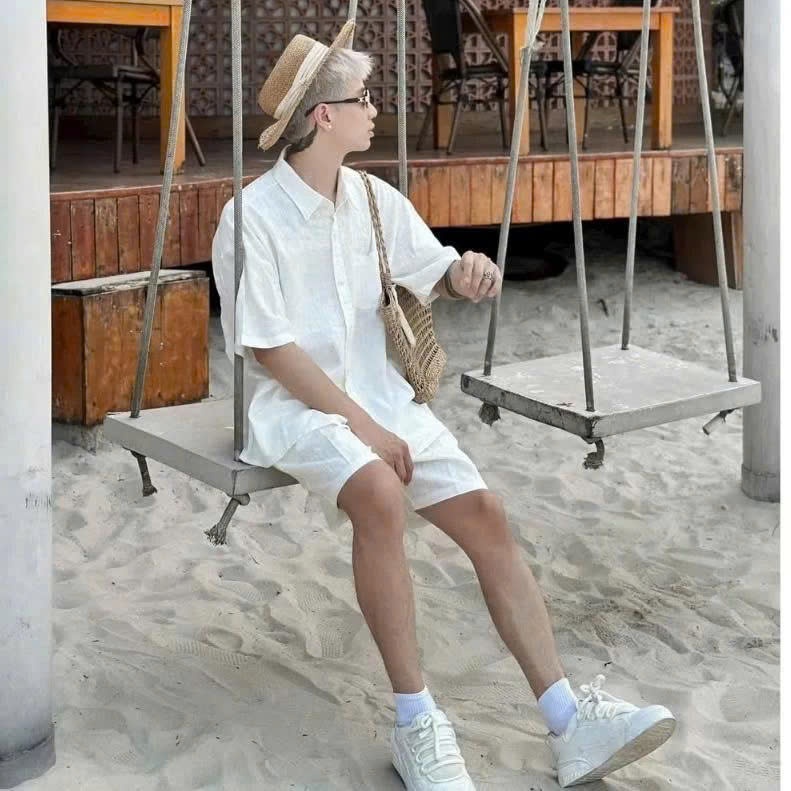 Sơ Mi Nam Mùa Hè Cộc Tay Màu Hồng Nổi Bật Thiết Kế Trẻ Trung Chất Linen Thoáng Mát Halley A42