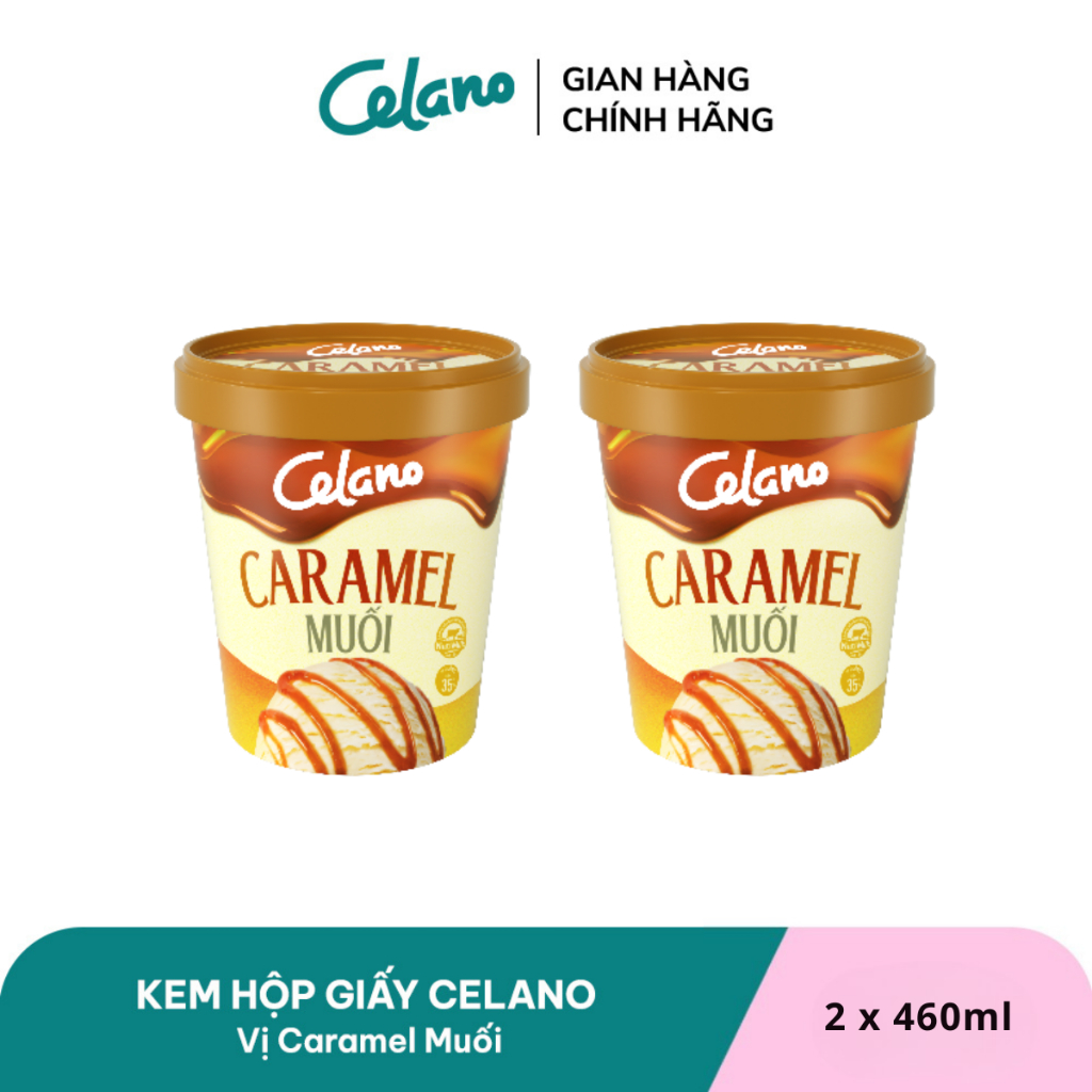 [Hỏa tốc HN/HCM] Combo 2 Kem Hộp Giấy CELANO vị Caramel Muối (2 x 460ml)