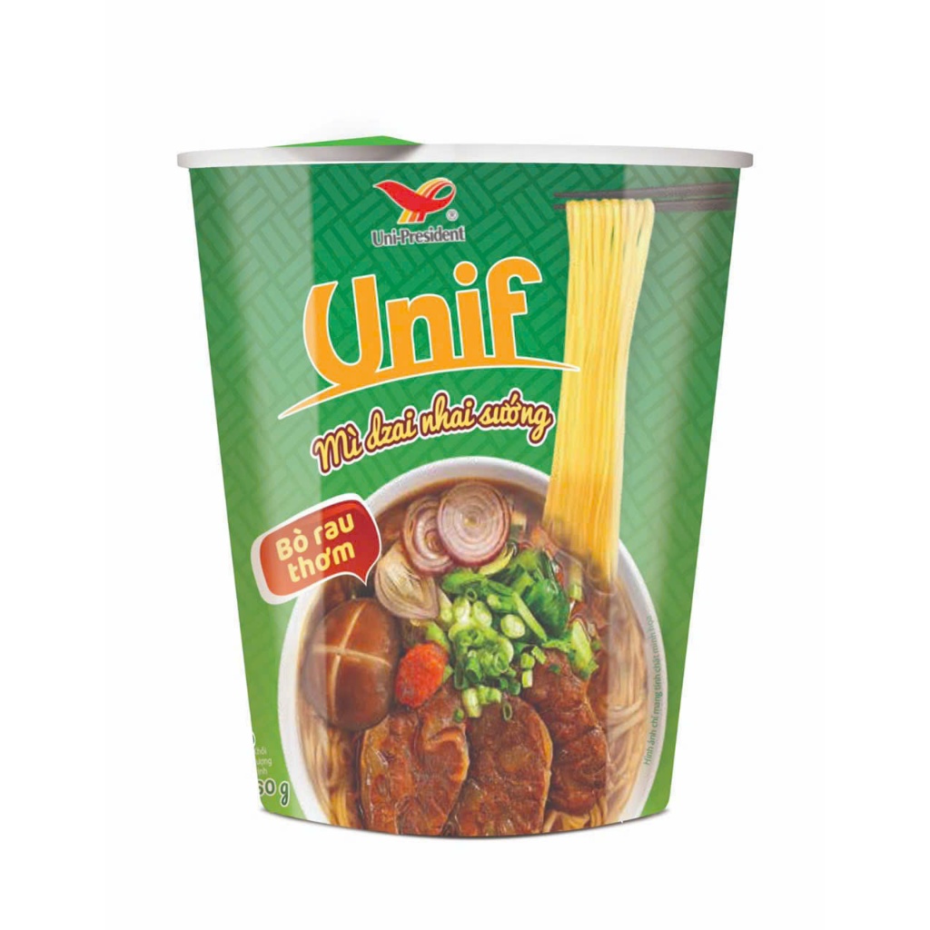 Thùng 24ly mì ăn liền UNIF 4vị (Bò rau thơm, Bò hầm, Tôm chua cay, Lẩu Kim Chi chua cay) 62gr x 24 ly