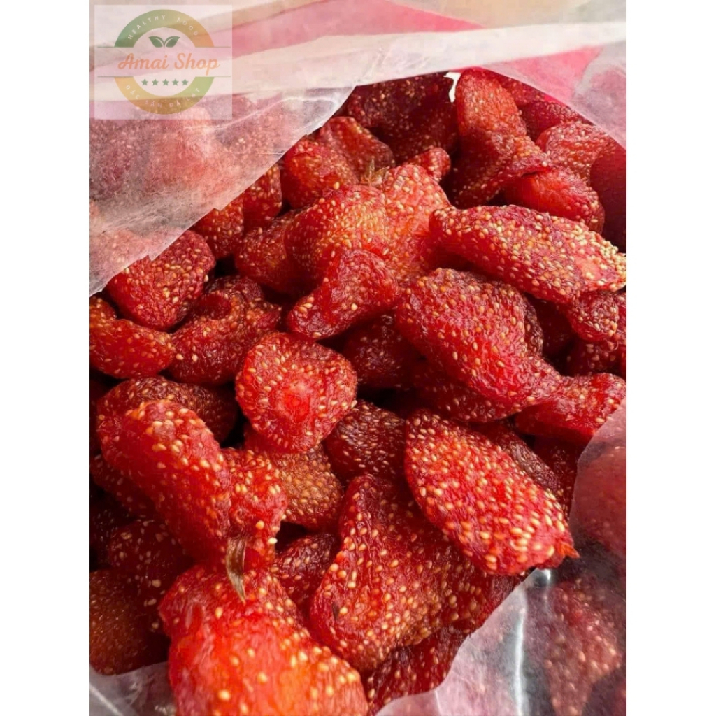 Dâu Tây Sấy Dẻo Muối Ớt AMAI Chua Cay Mặn Ngọt siêu ngon healthy