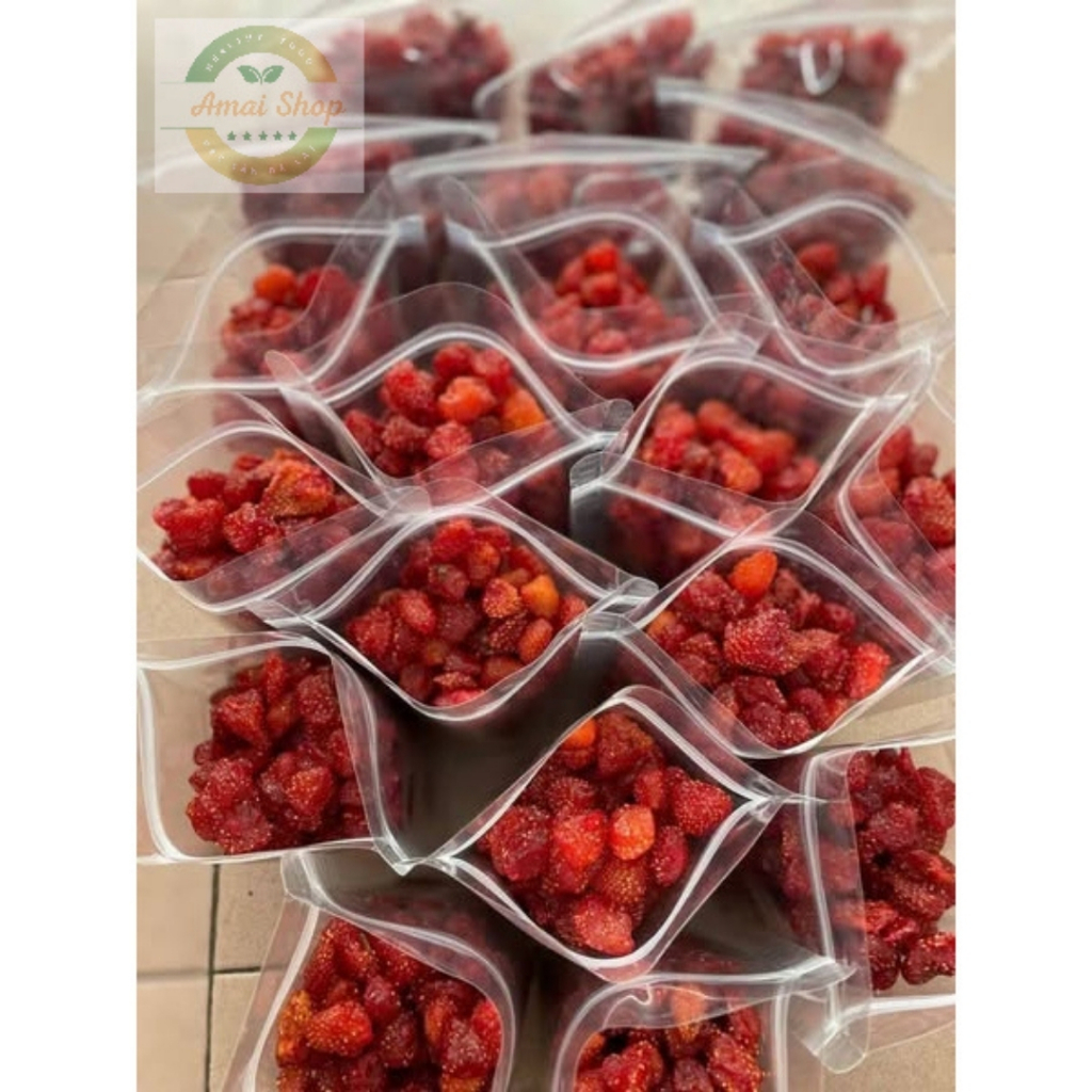 Dâu Tây Sấy Dẻo Muối Ớt AMAI Chua Cay Mặn Ngọt siêu ngon healthy
