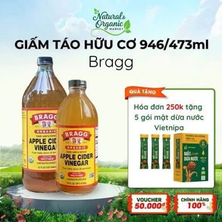 Giấm Táo Hữu Cơ Bragg Thanh Lọc Tự Nhiên, Hỗ Trợ Tiêu Hóa, Nấu Ăn, Pha Thức Uống – Natural Market