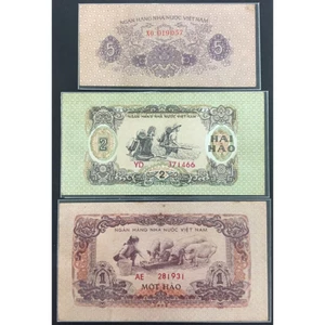 Sưu Tầm Lot 3 tờ North Vietnam 1 Hào 1972, 5 Xu 1975 và 2 Hào 1975