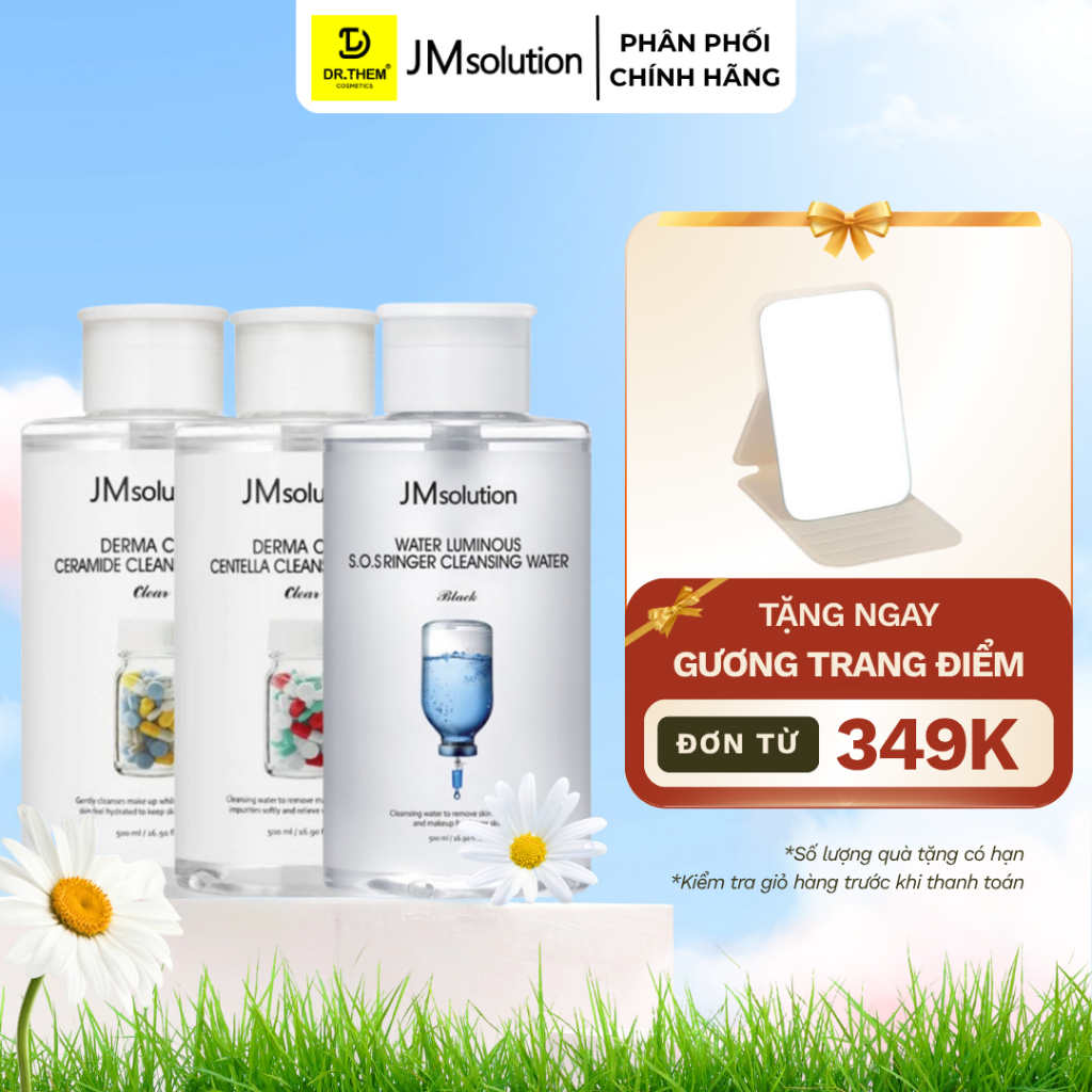 Nước Tẩy Trang Jmsolution Cleansing Water 500ml / 850ml (JM solution Centella/Ceramide/S.O.S Ringer)- Dr Thêm