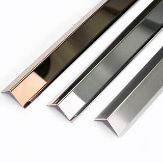 Nẹp V Inox 304 Vát Cạnh dày 0.6mm dài 2.44m đủ kích thước màu sắc| Inox 304 Bo Góc Tường Nội Thất (vận chuyển cắt đôi)