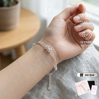 Vòng Tay Bạc 925 Lắc Cứng Hạt Bi Tròn Di Động PJN – Lắc Tay Nữ Tối Giản Sang Chảnh Hàn Quốc