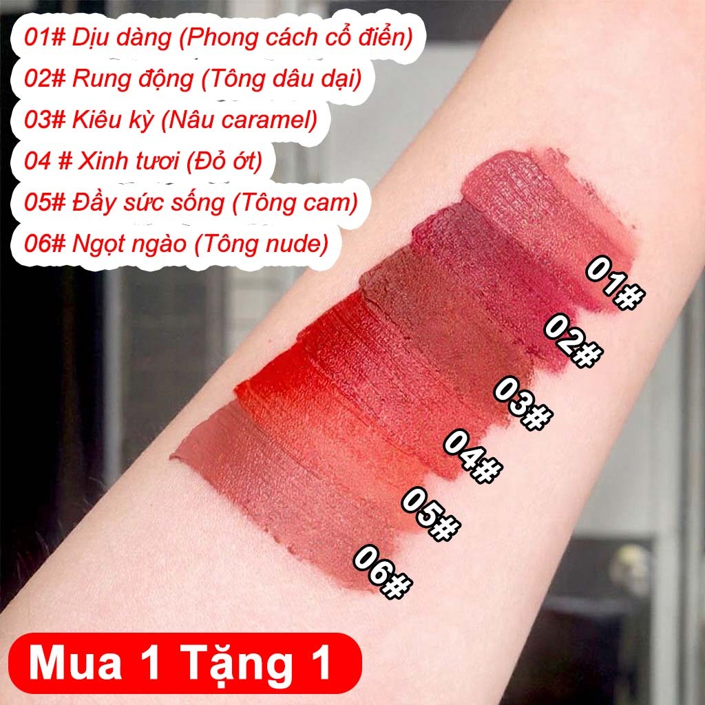 Son lì cao cấp, Màu chuẩn, Khóa màu lâu trôi, Màu chuẩn, Mềm mượt như nhung, Không khô môi, Không lộ vân môi