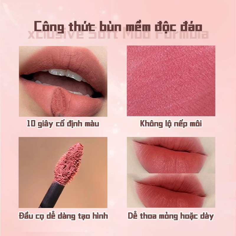 Son lì cao cấp, Màu chuẩn, Khóa màu lâu trôi, Màu chuẩn, Mềm mượt như nhung, Không khô môi, Không lộ vân môi