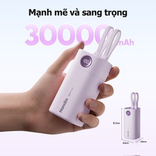 Handin Pin Sạc Dự Phòng Dung Lượng Lớn 30000mAh Hỗ Trợ Sạc Nhanh 35W Cáp Đôi Tiện Lợi Màn Hình LED CCC SạcDự