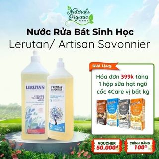 Nước Rửa Bát Sinh Học Đậm Đặc Hương Chanh 1L Lerutan Loại Bỏ Dầu Mỡ, An Toàn Cho Da – Natural Market