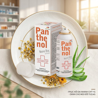 Xịt bỏng Panthenol Nano Bạc hỗ trợ mau lành vết bỏng, vết thương ngoài da, cháy nắng (chai 130g)