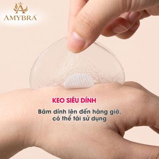 Miếng dán ngực silicon chống thấm nước - Dán ngực bám dính cao, dễ dàng vệ sinh AMYBRA H08