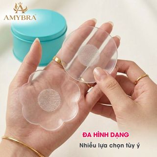 Miếng dán ngực silicon chống thấm nước - Dán ngực bám dính cao, dễ dàng vệ sinh AMYBRA H08