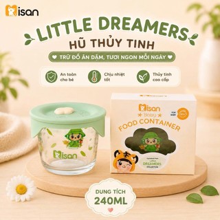 Hộp trữ đồ ăn dặm thủy tinh cho bé MISAN nắp silicon có van thoát hơi, bát bảo quản thực phẩm ăn dặm an toàn tiện dụng