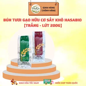 Bún Tươi Gạo Hữu Cơ Sấy Khô HASABIO [250g - Bún Lứt/ Bún Trắngún