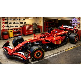 Đồ chơi lắp ráp chính hãng Đan Mạch TECHNIC 42207 - Ferrari SF-24 F1 Car, , kích thước siêu cỡ 61cm, khung ổn định + sơn