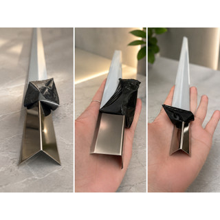 Nẹp V Inox 304 Vát Cạnh dày 0.6mm dài 2.44m đủ kích thước màu sắc| Inox 304 Bo Góc Tường Nội Thất (vận chuyển cắt đôi)