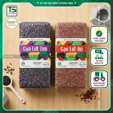 Gạo lứt Ấn Trà - Gạo lứt tím - Gạo lứt đỏ - Sản phẩm Ocop 4 sao (1kg)