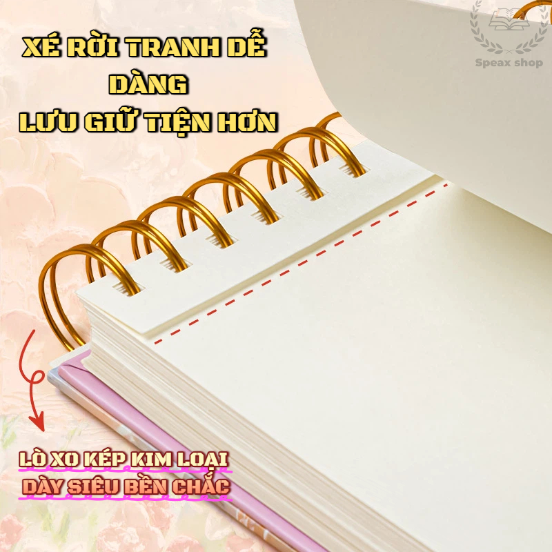 Sketchbook 160GSM Giấy Siêu Dày A4/16K/8K – Sổ Vẽ 60 Tờ Cho Marker & Màu Nước, Xé Rời Từng Trang Tiện Lợi, Không Kỵ Tẩy