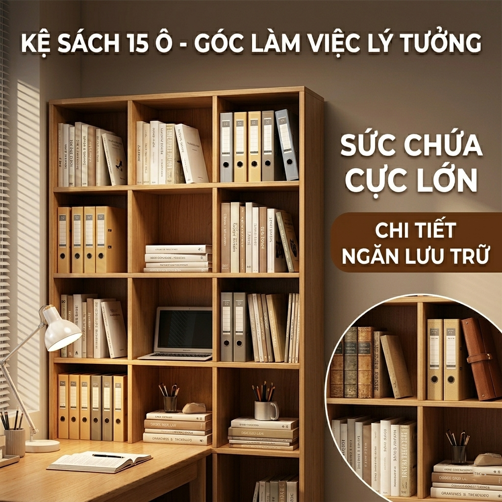 Kệ Gỗ, Tủ Module, Nhiều Tầng, Đa Kích Thước, Hợp Phòng Khách, Phòng Làm Việc, Lưu Trữ Gọn Gàng