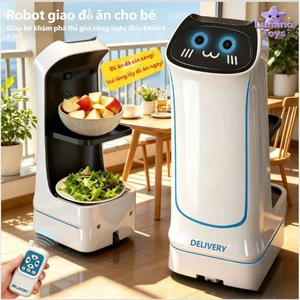 Gia đình cùng nhập vai nhà hàng nhờ đồ chơi mô phỏng giao đồ uống robot giao hàng cho trẻ em chạy pin, không dây, rèn lu