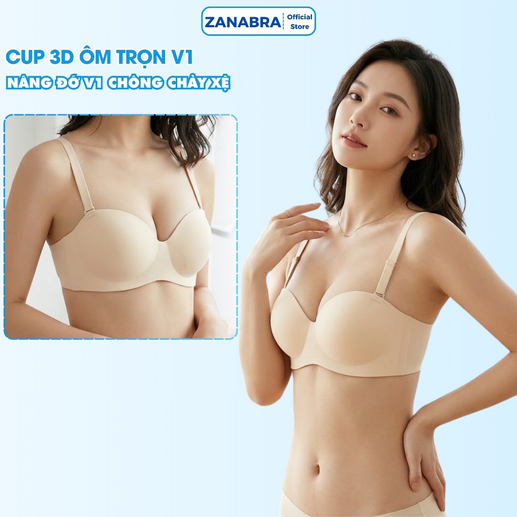 Combo 3 Áo Ngực Đúc Su Trơn Mút Vừa, Áo Lót Nữ Không Gọng Nâng Vòng 1 Tinh Tế ZANABRA A820