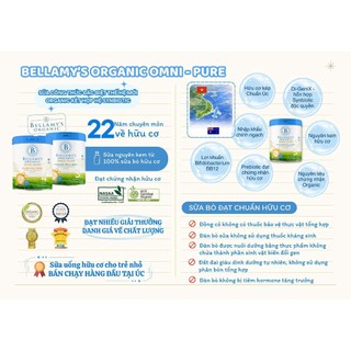 [DATE SAU 12/2027] Bellamy's Organic Omni Pure Synbiotic 800g Số 1 2 3 Organic Úc CHÍNH HÃNG