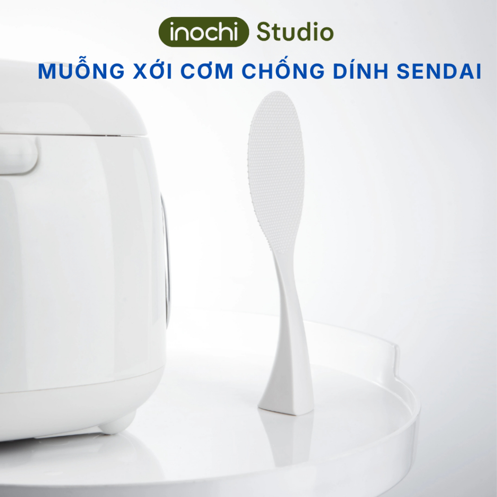 inochi Muỗng xới cơm chống dính chất liệu nhựa PP, vá xới cơm, muôi xới cơm