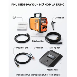 Máy Hàn Mini Siêu Nhỏ Cầm Tay MMA-225Điện 220V,Hàn Que 1.6-3.2mm,Tặng Bộ Phụ Kiện,Hạn bảo hành 1 năm