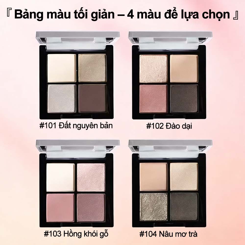 Bảng Phấn Mắt 4 Màu đa Chức Năng, Bảng phấn mắt lì và ánh ngọc trai, Thấm Nước Mịn Sắc Tố, Mua 1 Tặng 1, Không Rơi Vãi
