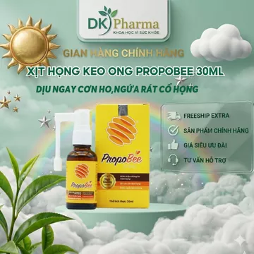 Xịt Họng Keo Ong Propobee 30ml Giảm Ngứa Rát Họng, Giảm Ho, Giảm Đau Răng, Nhiệt Miệng-DK Pharma