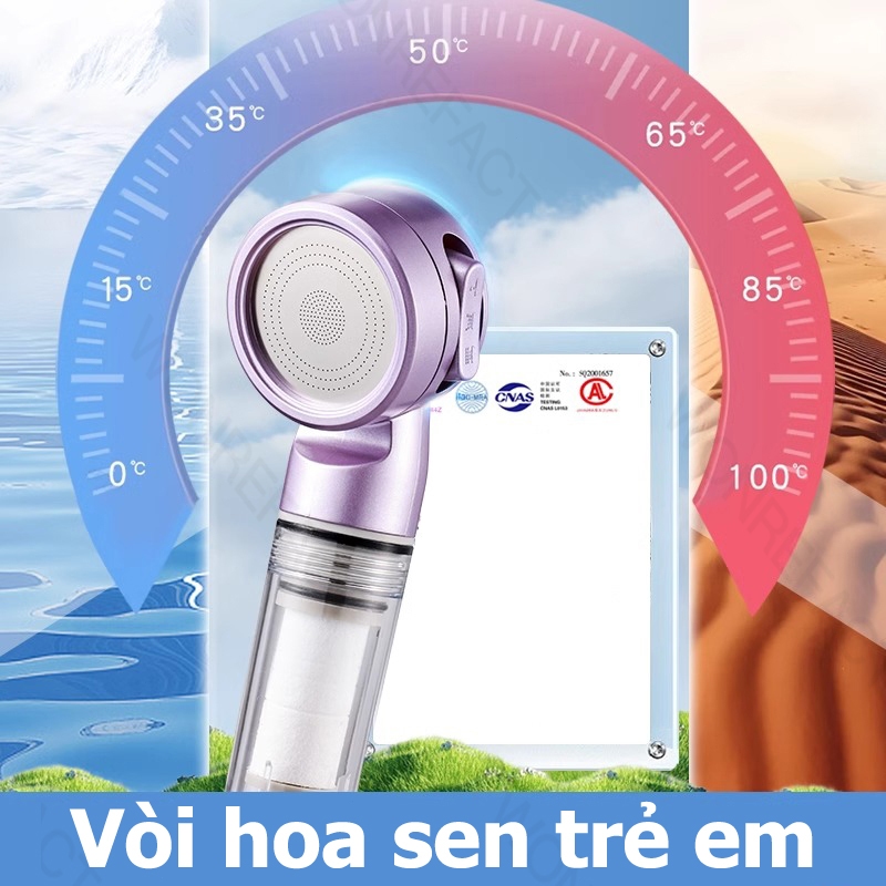 Vòi Hoa Sen Tắm Cho Bé Lọc Nước Tăng Áp 3 Chế Độ Dòng Nước Êm Ái Lõi Lọc PP Kháng Khuẩn Chăm Sóc Da Nhạy Cảm Cao Cấp