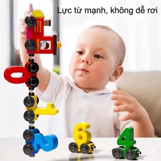 Đồ chơi tàu hỏa số bằng gỗ Montessori bảng học số nhận biết số đếm cho bé đồ chơi giáo dục